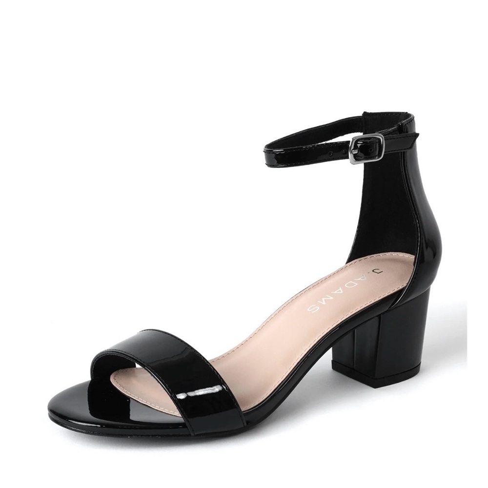 J. Adam’s Black Ankle Strap Block Heel‎ Sandals